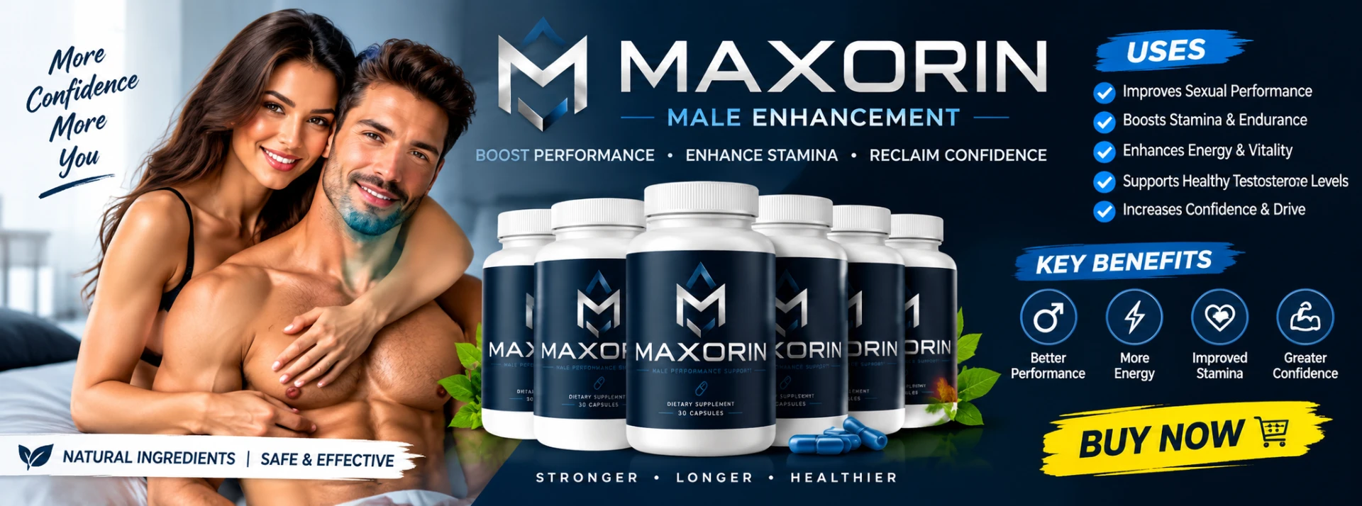 Maxorin Male Enhancement — uses and key benefits banner